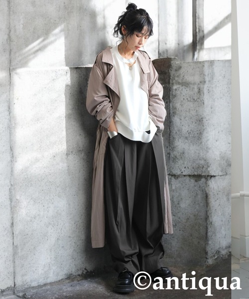 antiqua(アンティカ)の「アウトシームコクーンパンツ(その他パンツ・レディース・グレー/ブラック・ONESIZE)」の11枚目の写真
