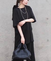 back zipper oversize tops /バックファスナークルーネックオーバーサイズトップス