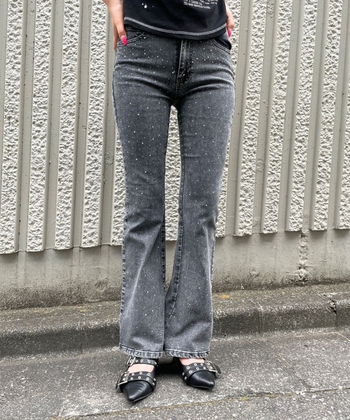 3.3 Field Trip （3.3フィールドトリップ）の「3.3 Field Trip／キラキラフレアデニムパンツ（デニムパンツ・レディース・ブルー/ブラック・FREE）」の2枚目の写真