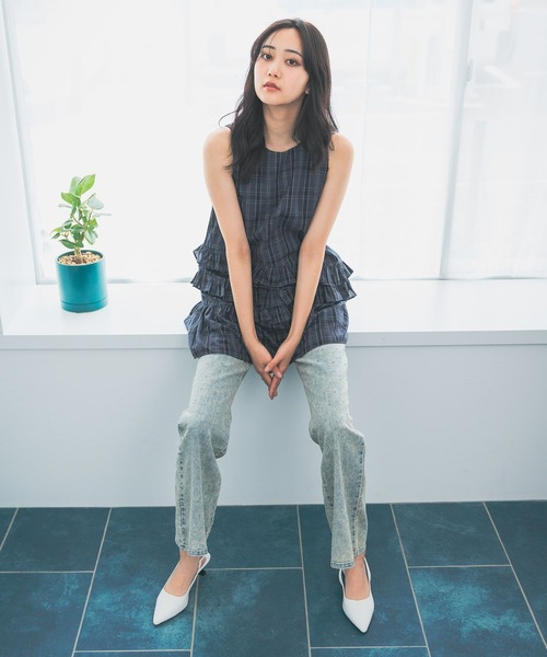 3.3 Field Trip （3.3フィールドトリップ）の「3.3 Field Trip／キラキラフレアデニムパンツ（デニムパンツ・レディース・ブルー/ブラック・FREE）」の8枚目の写真