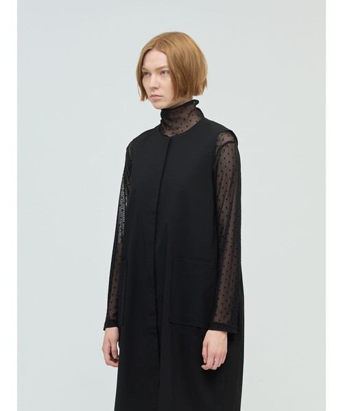 mizuiroind（ミズイロインド）の「mizuiro ind メッシュドットハイネックプルオーバー（Tシャツ/カットソー・レディース・ネイビー/ブラウン/ブラック/ネイビー系2・FREE）」の10枚目の写真