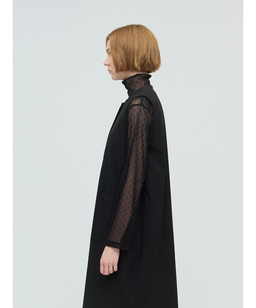 mizuiroind（ミズイロインド）の「mizuiro ind メッシュドットハイネックプルオーバー（Tシャツ/カットソー・レディース・ネイビー/ブラウン/ブラック/ネイビー系2・FREE）」の11枚目の写真