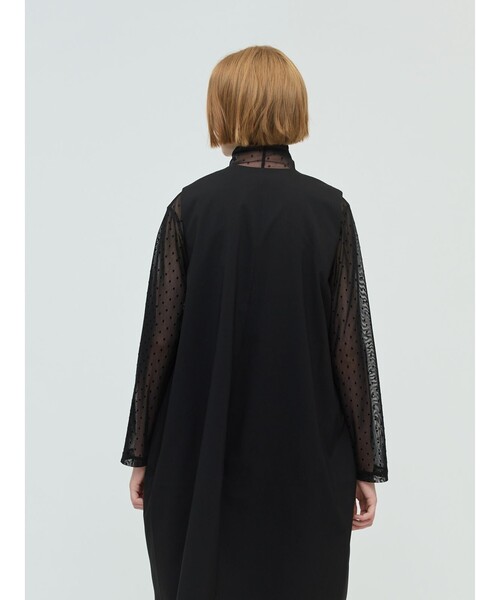 mizuiroind（ミズイロインド）の「mizuiro ind メッシュドットハイネックプルオーバー（Tシャツ/カットソー・レディース・ネイビー/ブラウン/ブラック/ネイビー系2・FREE）」の12枚目の写真