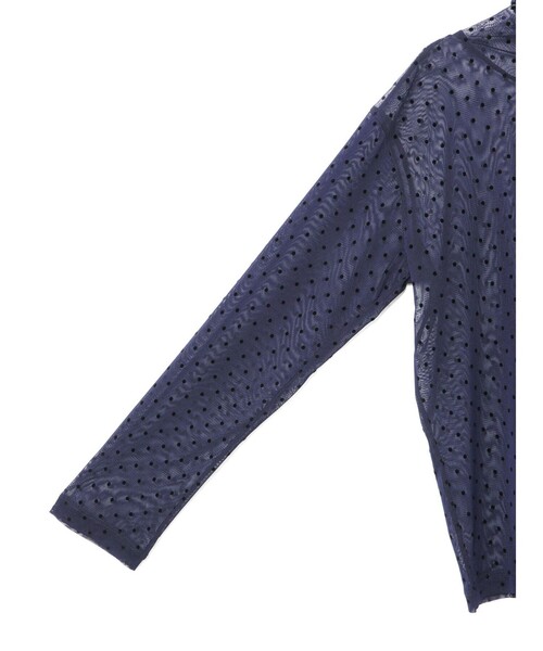 mizuiroind（ミズイロインド）の「mizuiro ind メッシュドットハイネックプルオーバー（Tシャツ/カットソー・レディース・ネイビー/ブラウン/ブラック/ネイビー系2・FREE）」の18枚目の写真