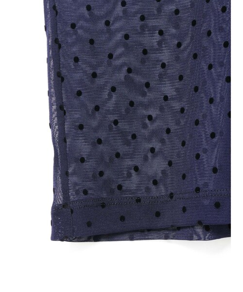 mizuiroind（ミズイロインド）の「mizuiro ind メッシュドットハイネックプルオーバー（Tシャツ/カットソー・レディース・ネイビー/ブラウン/ブラック/ネイビー系2・FREE）」の20枚目の写真