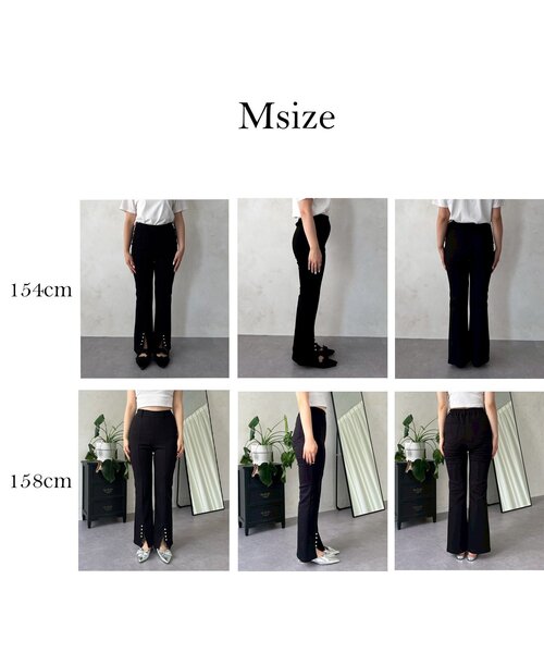 prose verse（プロズヴェール）の「【-3kg見え！】パール付フロントスリットスーパーストレッチパンツ（その他パンツ・レディース・ブラック・LARGE/MEDIUM/TL/TM/PL/PM）」の2枚目の写真