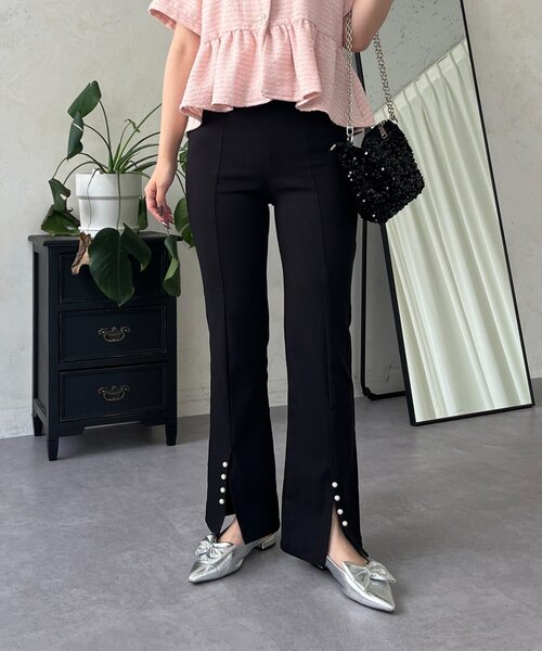 prose verse（プロズヴェール）の「【-3kg見え！】パール付フロントスリットスーパーストレッチパンツ（その他パンツ・レディース・ブラック・LARGE/MEDIUM/TL/TM/PL/PM）」の10枚目の写真