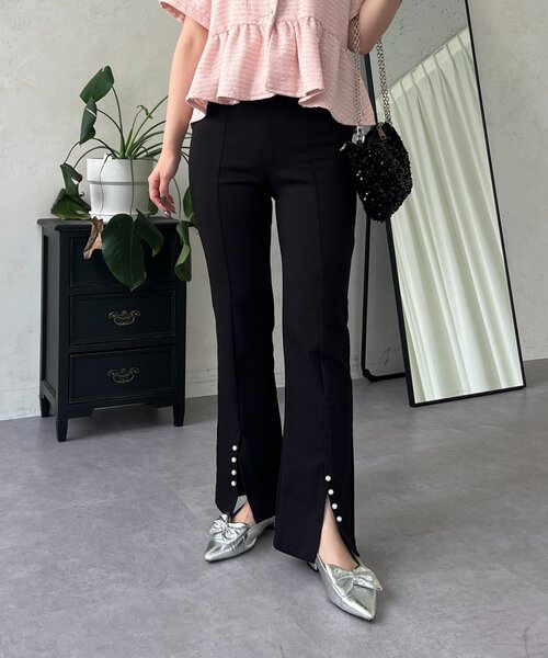 prose verse（プロズヴェール）の「【-3kg見え！】パール付フロントスリットスーパーストレッチパンツ（その他パンツ・レディース・ブラック・LARGE/MEDIUM/TL/TM/PL/PM）」の11枚目の写真