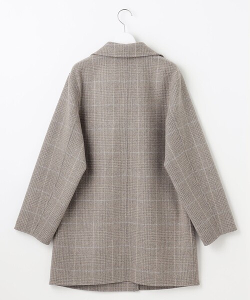 セール】ウールリバーチェック柄ダブルブレスト コート（その他