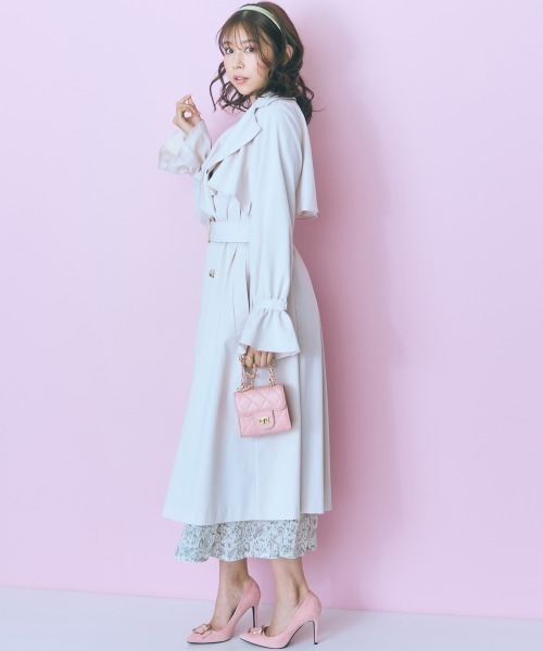 marun（マルン）の「＜大きいサイズ＞シャーリングデザインワンピース　marun（ワンピース・レディース・カーキ系/ベージュ系・4L/3L/LL/L/5L）」の8枚目の写真