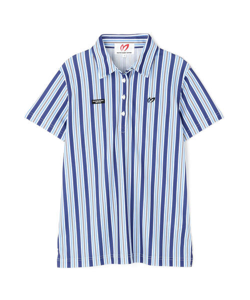 MASTER BUNNY EDITION（マスターバニーエディション）の「【MASTER BUNNY EDITION】エアロクールピケマルチストライププリント半袖ポロシャツ（ポロシャツ・レディース・ブルー/ベージュ・LARGE/MEDIUM）」の18枚目の写真