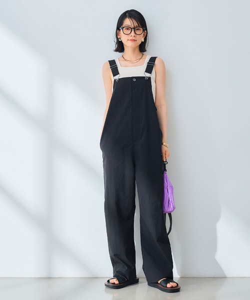 CROSS FUNCTION（クロスファンクション）の「《UV/吸水速乾》エブ楽 イージーサロペット【CROSS FUNCTION/クロスファンクション】（サロペット/オーバーオール・レディース・ベージュ/ブラック・L/M）」の4枚目の写真