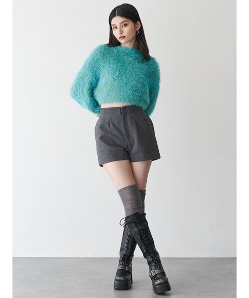 MURUA(ムルーア)の「ウールライクタックショートパンツ(その他パンツ・レディース・グレー/ブラック/ブラウン・1/2)」の10枚目の写真