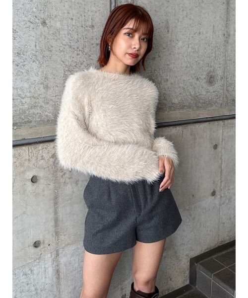 MURUA(ムルーア)の「ウールライクタックショートパンツ(その他パンツ・レディース・グレー/ブラック/ブラウン・1/2)」の14枚目の写真