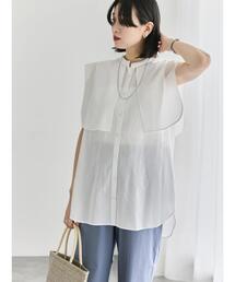 美品【サトカ】ケープブラウス Calla ホワイト ノースリーブ プルオーバー 楽天市場】ケープ（長さ（袖）ノースリーブ）（シャツ・ブラウス
