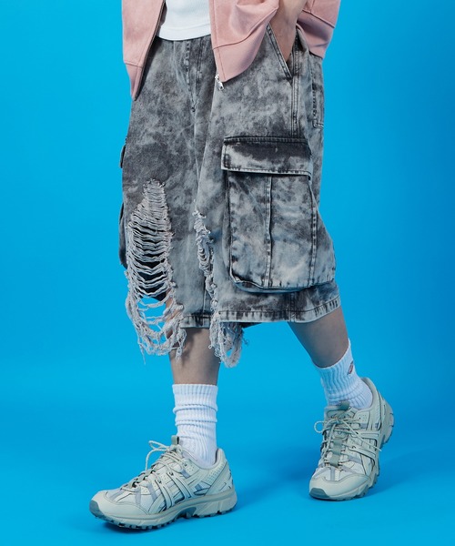 improves(インプローブス)の「クラッシュカーゴショーツ(その他パンツ・メンズ・ブラック/グレー・MEDIUM/LARGE)」の2枚目の写真