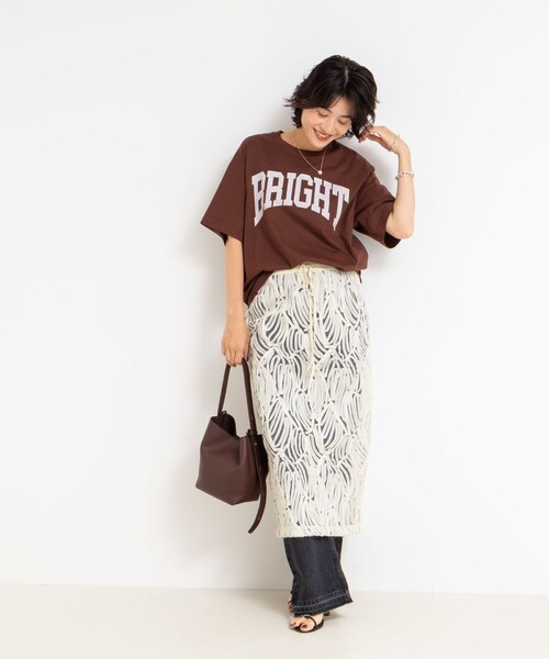 Rie Miller（リエミラー）の「《セットアップ対応》チュール刺繍タイトスカート（スカート・レディース・グレー/キナリ・38）」の20枚目の写真