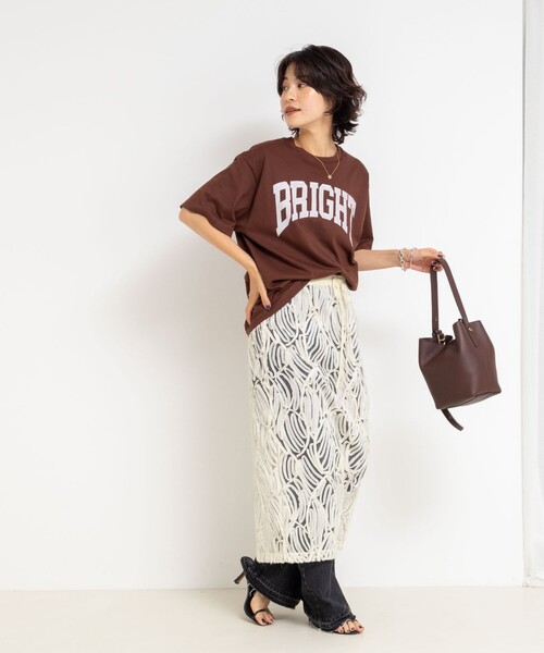 Rie Miller（リエミラー）の「《セットアップ対応》チュール刺繍タイトスカート（スカート・レディース・グレー/キナリ・38）」の22枚目の写真