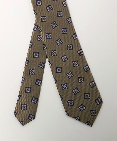 green label relaxing（グリーンレーベルリラクシング）の「GLR シルク② 8.0cm コモン3 ネクタイ（ネクタイ・メンズ・ベージュ/ネイビー・FREE）」の3枚目の写真