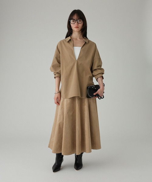 BABYLONE(バビロン)の「フェイクスエードフレアスカート(スカート・レディース・ダークブラウン/ベージュ/キャメル/ブラック・36inch/38inch)」の18枚目の写真