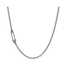 JAM HOME MADE | 安全ピン 長アズキ チェーン ダイヤモンド ネックレス XS シルバー925 メンズ レディース(ネックレス)