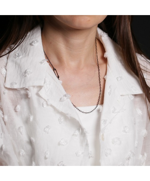 JAM HOME MADE（ジャムホームメイド）の「安全ピン 長アズキ チェーン ダイヤモンド ネックレス XS シルバー925 メンズ レディース（ネックレス・メンズ・ブラック/シルバー/ゴールド・ONE SIZE）」の7枚目の写真