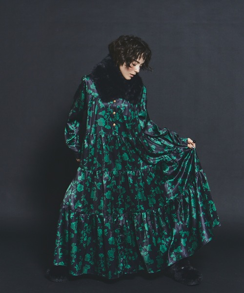 サイズ展開あり)イングリッシュローズ ティアードワンピース