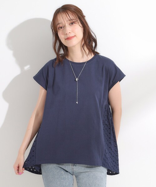 SHOO・LA・RUE(シューラルー)の「【S-LL/体型カバー】インせずサマ見え レースドッキングトップス(Tシャツ/カットソー・レディース・グリーン系/ネイビー/ブラウン系その他・01/02/03/04)」の20枚目の写真