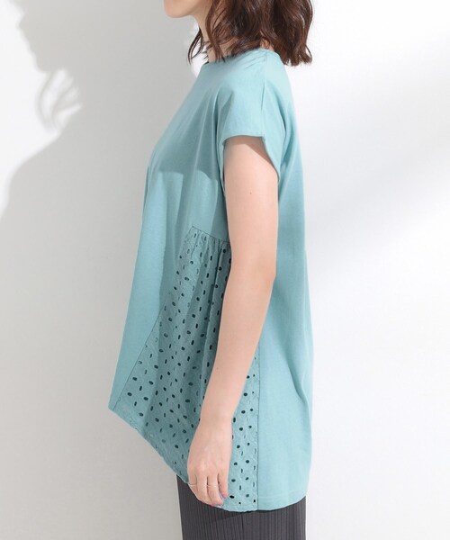 SHOO・LA・RUE(シューラルー)の「【S-LL/体型カバー】インせずサマ見え レースドッキングトップス(Tシャツ/カットソー・レディース・グリーン系/ネイビー/ブラウン系その他・01/02/03/04)」の11枚目の写真
