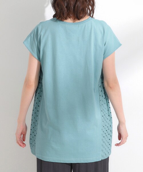 SHOO・LA・RUE(シューラルー)の「【S-LL/体型カバー】インせずサマ見え レースドッキングトップス(Tシャツ/カットソー・レディース・グリーン系/ネイビー/ブラウン系その他・01/02/03/04)」の12枚目の写真