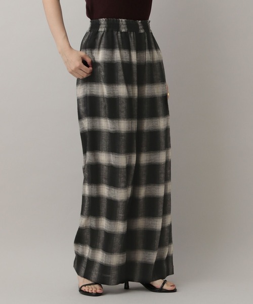 A part by（アパートバイ）の「オンブレーチェックパンツ（その他パンツ・レディース・ブラック/ネイビー・FREE）」の2枚目の写真