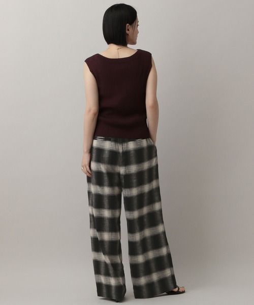 A part by（アパートバイ）の「オンブレーチェックパンツ（その他パンツ・レディース・ブラック/ネイビー・FREE）」の5枚目の写真