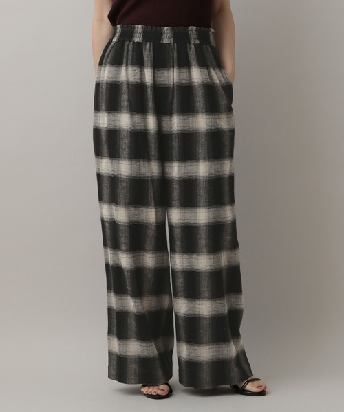 A part by（アパートバイ）の「オンブレーチェックパンツ（その他パンツ・レディース・ブラック/ネイビー・FREE）」の6枚目の写真