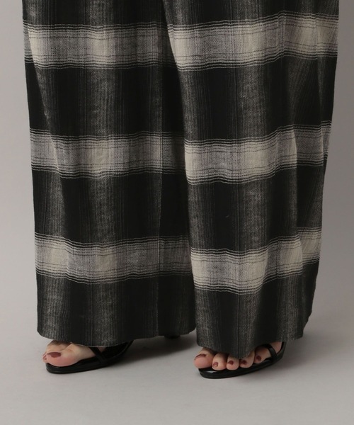 A part by（アパートバイ）の「オンブレーチェックパンツ（その他パンツ・レディース・ブラック/ネイビー・FREE）」の14枚目の写真