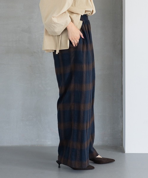A part by（アパートバイ）の「オンブレーチェックパンツ（その他パンツ・レディース・ブラック/ネイビー・FREE）」の22枚目の写真