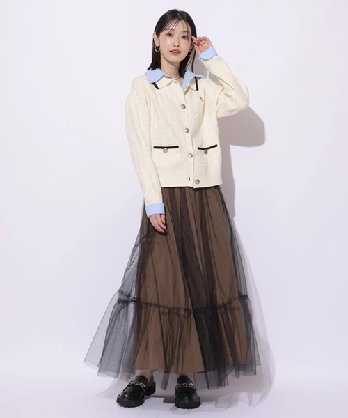 新作新品タグ付き　マイストラーダ♡Mystrada チュール×タフタスカート チュール×タフタスカート（スカート）｜Mystrada（マイ