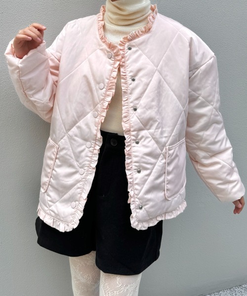 セール】フリルキルティングジャケット（ブルゾン）｜SOLLON
