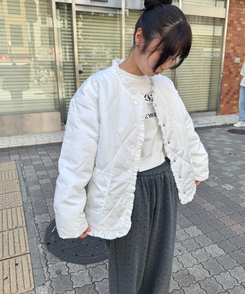 セール】フリルキルティングジャケット（ブルゾン）｜SOLLON