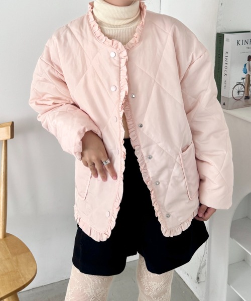 セール】フリルキルティングジャケット（ブルゾン）｜SOLLON