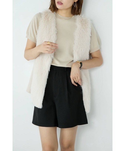 M.deux（エムドゥ）の「ライトエコファーベスト（ベスト・レディース・ライトベージュ・MEDIUM）」の3枚目の写真