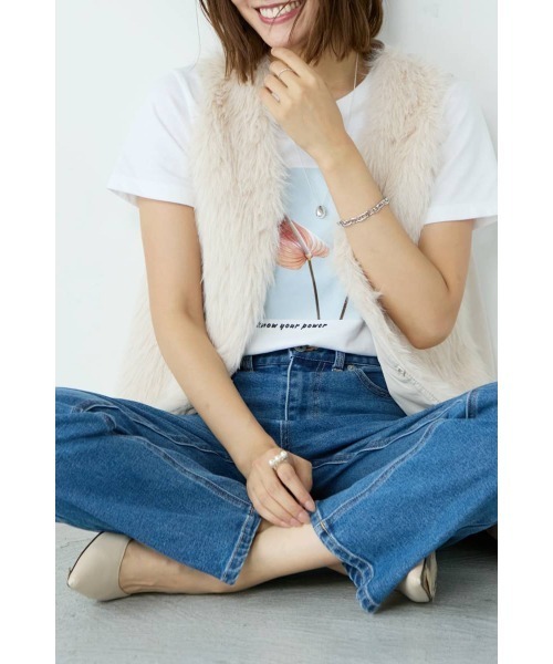 M.deux（エムドゥ）の「ライトエコファーベスト（ベスト・レディース・ライトベージュ・MEDIUM）」の4枚目の写真