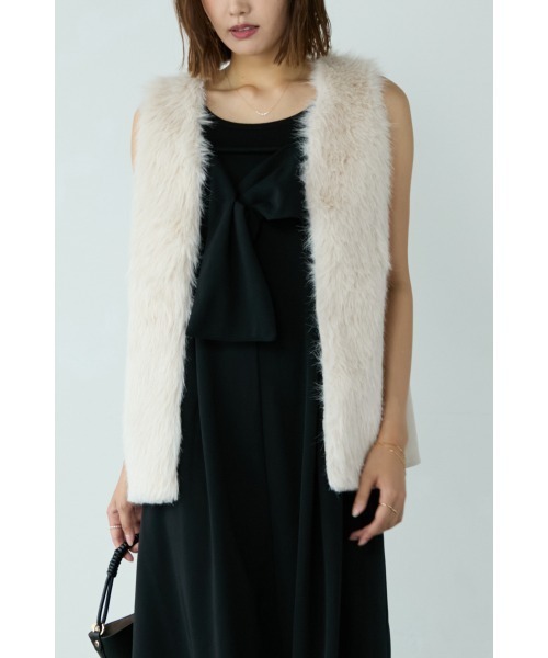 M.deux（エムドゥ）の「ライトエコファーベスト（ベスト・レディース・ライトベージュ・MEDIUM）」の5枚目の写真