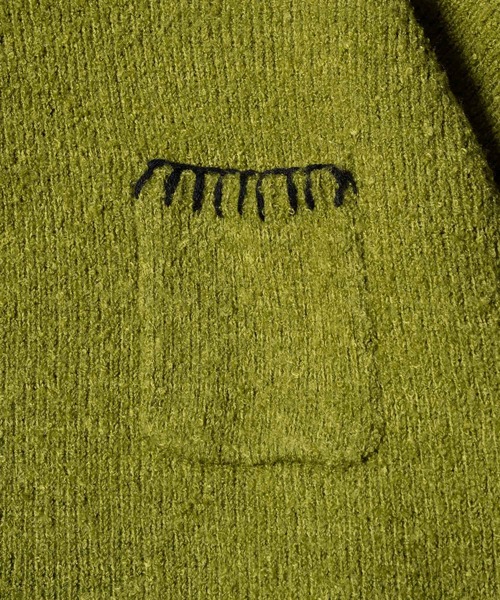 Stiched Knit Polo Top - ステッチニットポロトップス -（ニット