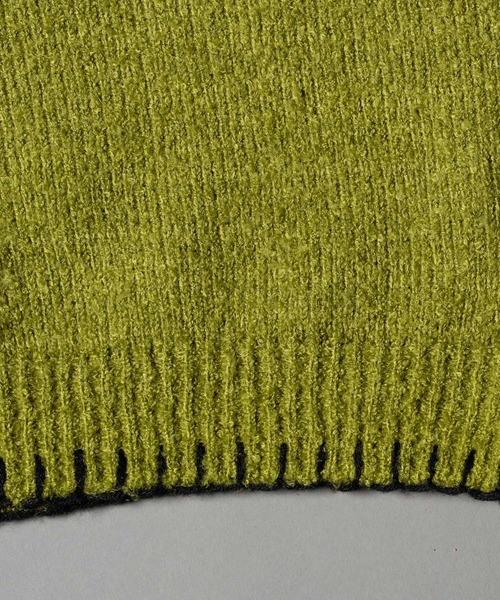 Stiched Knit Polo Top - ステッチニットポロトップス -（ニット