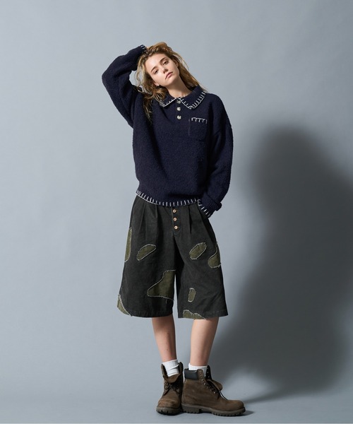 CIVVY. ステッチニットポロトップス CIVVY.（シヴィ―）の「Stiched Knit Polo Top - ステッチニットポロ