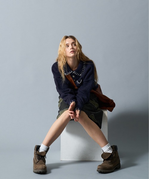 CIVVY.（シヴィ―）の「Stiched Knit Polo Top - ステッチニットポロ