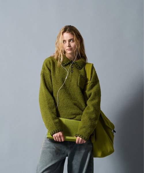 CIVVY. ステッチニットポロトップス CIVVY.（シヴィ―）の「Stiched Knit Polo Top - ステッチニットポロ