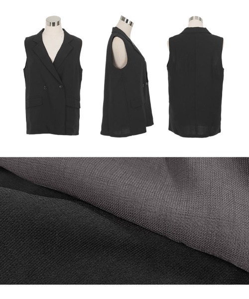 KOBE LETTUCE（コウベレタス）の「エアリーテーラードジレ（ベスト・レディース・グレー/アイボリー/ブラック・M）」の9枚目の写真