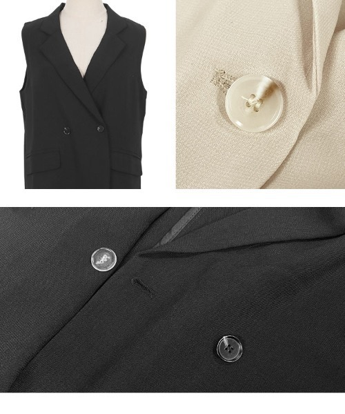 KOBE LETTUCE（コウベレタス）の「エアリーテーラードジレ（ベスト・レディース・グレー/アイボリー/ブラック・M）」の10枚目の写真