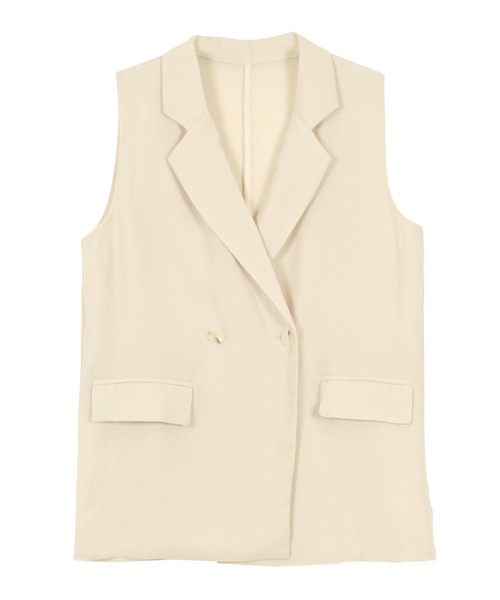 KOBE LETTUCE（コウベレタス）の「エアリーテーラードジレ（ベスト・レディース・グレー/アイボリー/ブラック・M）」の12枚目の写真